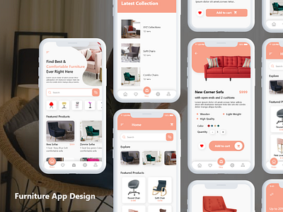 Furniture App Design ios app templates