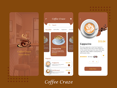 Coffee Craze App design
