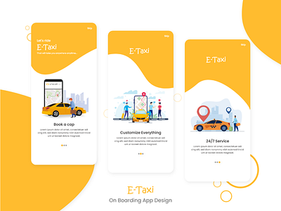 E-Taxi Onboarding Screen Design