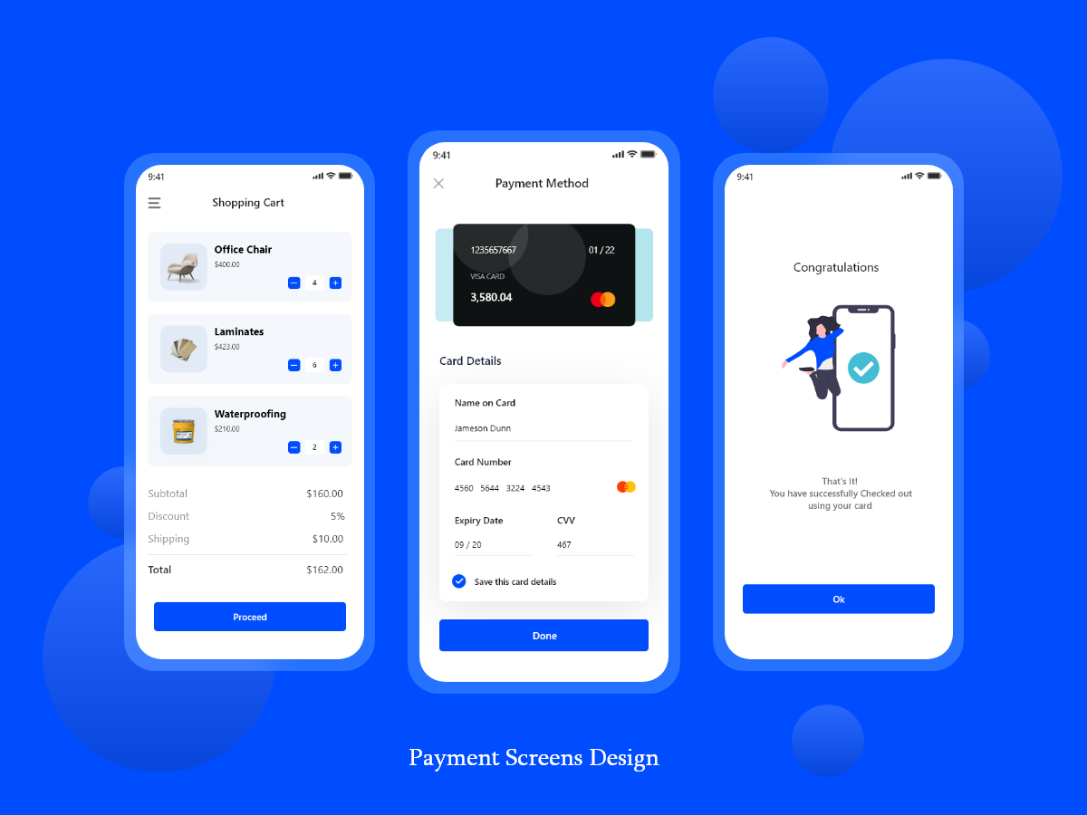 Payment Screens Design by Glamorous Designs on Dribbble