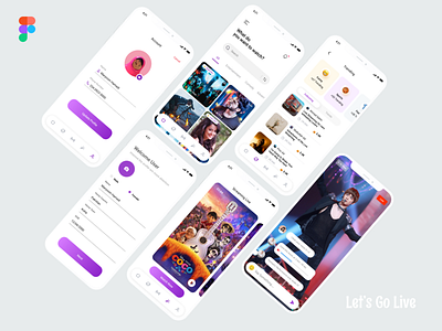 Let's Go Live App Screens Design - 2