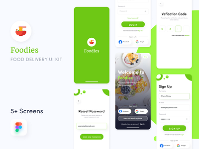 Foodie App On Boarding Screens app design design food ios app restaurant screens template ui ux