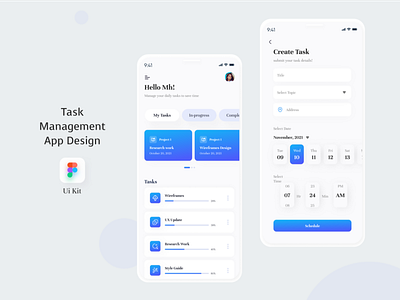 Task Management App Design app design ios management minimal planningwork screens task template ui ux