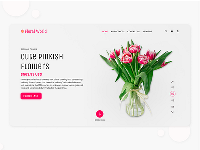 Flowers Ecommerce Landing Page clean design ecommerce flowers landing page screen template ui ux