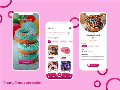 Donuts App Design app design donuts ecommerce ios ios app screen template ui uiux ux