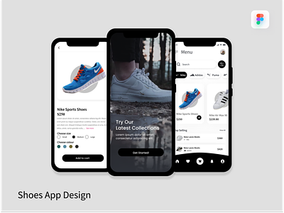 Shoes App Design app clean design ecommerce fashion home onboarding screens shoes app design template ui ux