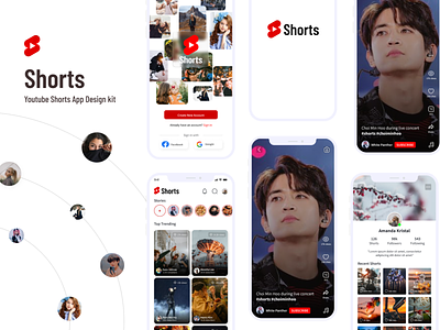 Youtube Shorts App Design home ios profile screen sign in sign up splash template ui uiux ux youtube