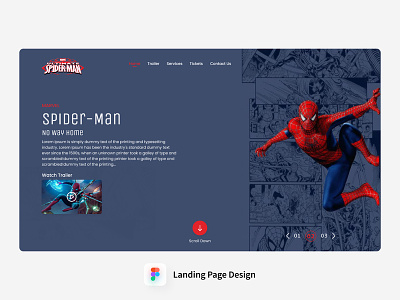 Landing Page Design 2 clean design landing marvel movie page screens spiderman template ui ux video