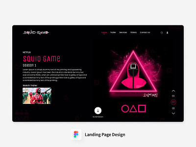 Landing Page Design 3 clean design game landing marvel movie page screens squid template ui ux