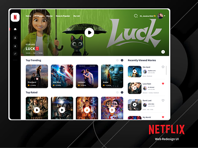 Netflix UI Redesign clean design landing page movies netflix redesign template ui ux videos website