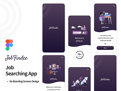 JobFindee - Part 1 (On Boarding Screens Design)