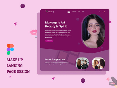 Make up landing page design beauty clean design fashion landing page makeup minimal modern ui ux