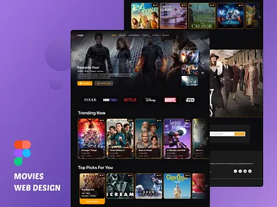 Movies Web Design cinema design film movies poster ui uiux ux video watch web website