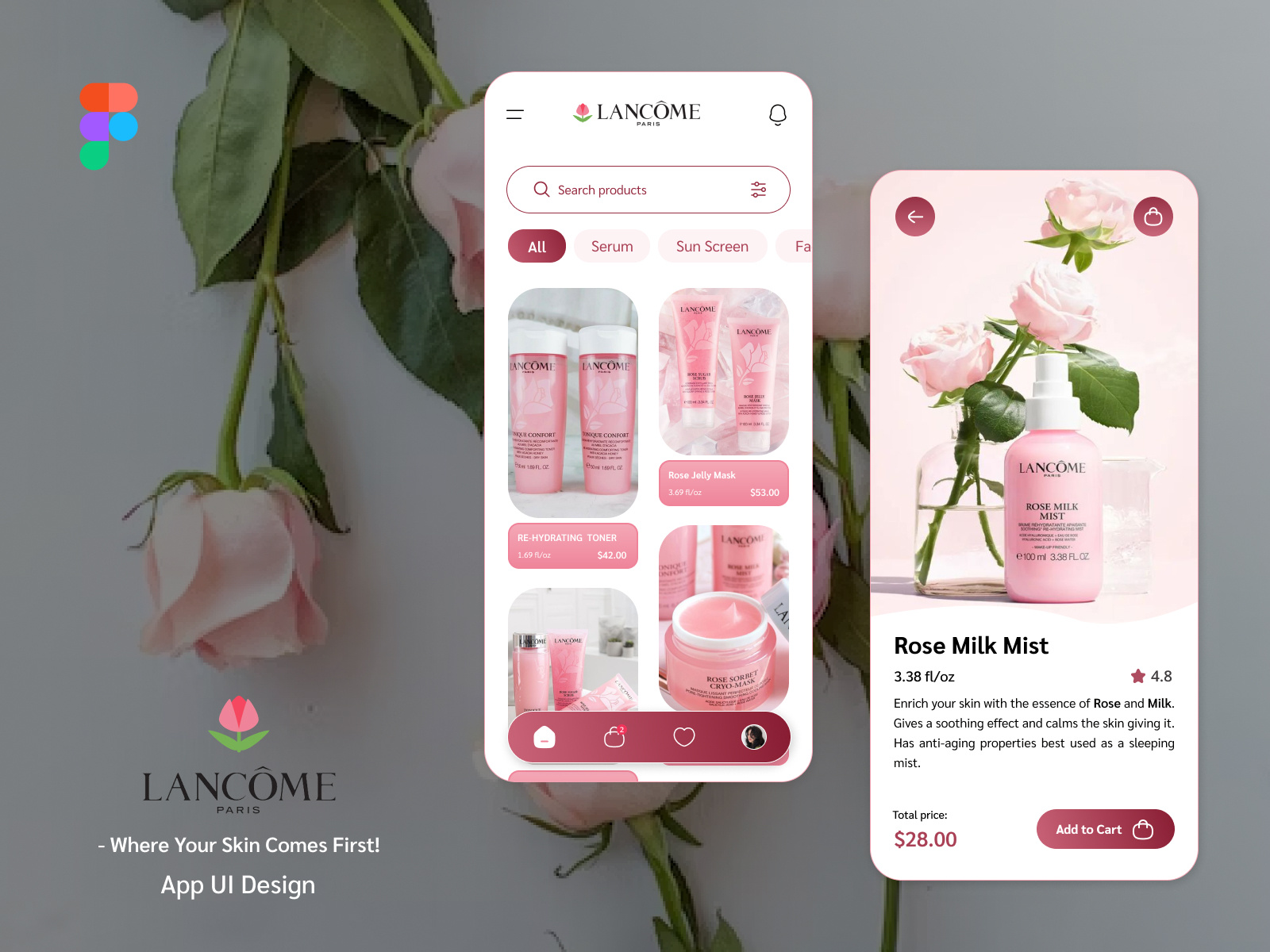 Skin Care Products App Design by Glamorous Designs on Dribbble