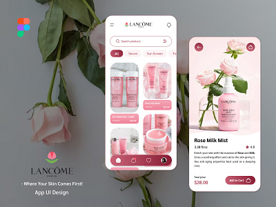 Skin Care Products App Design app care clean design ecommerce lancome lotion minimal products skin ui ux