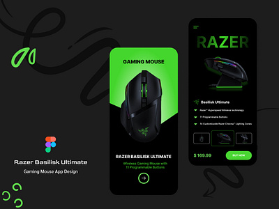 Gaming Mouse App Design app clean design ecommerce gaming minimal mobile mouse razer splash ui ux