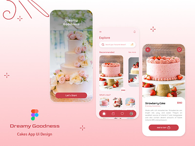 Cakes App Design app baking cakes clean design ecommerce minimal mobile splash screen ui ux