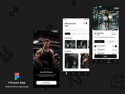 Fitness App Design app design exercise fitness ios screens template uiux workout