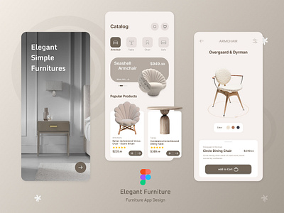 Furniture App Design app clean design ecommerce furniture home minimal screens splash ui ux