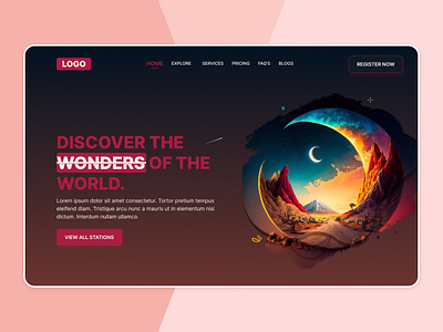 Discovery Landing Page Design clean design discovery explore landing minimal page scenery ui ux web world