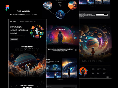 Astronaut landing page design astronaut design exploration landing page screen space template ui ux web website