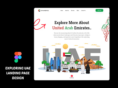 Exploring UAE 2 design exploration landing mockup page screen template tourist uae ui ux web