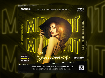 Night Club Party Flyer Template PSD after work party artist club design dj flyer girls night illustration night club night out party party night summer summer party template