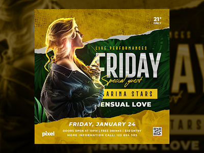 Night Club Party Flyer Template PSD