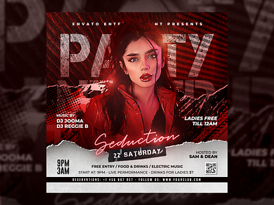 Night Club Party Flyer Template PSD after work party artist club design dj flyer ladies night club summer template weekend