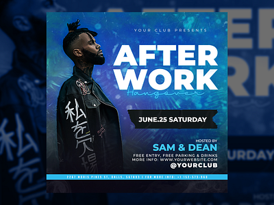 Night Club Party Flyer Template PSD after work party artist club dj flyer night club summer template