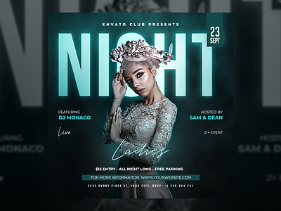 Night Club Party Flyer Template PSD artist club dj flyer flyer party ladies party night club party night club summer template
