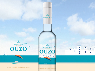 OUZO branding design label illustration label product ouzo product design vector