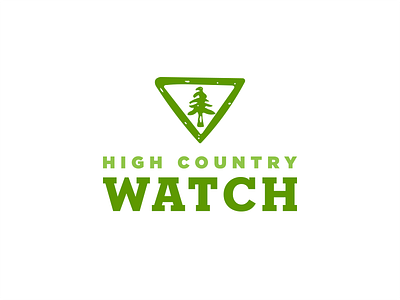 High Country Watch Final branding gotham hand drawn logo neutraface slab tree triangle yield