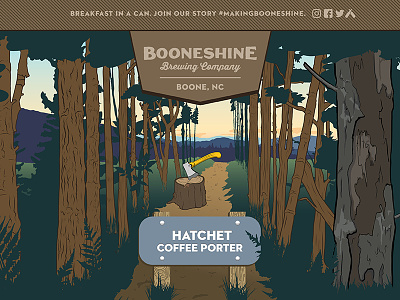 Booneshine Hatchet Coffee Porter Beer beer boone camping can golden hour hatchet lantern mountains nc porter