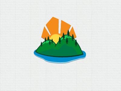 Mountain Icon icon identity logo mountain river sun