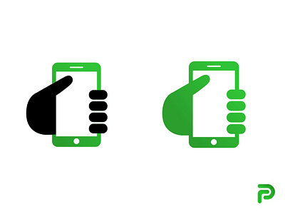 Smartphone In Hand app icon app logo app logo design branding design icon illustration logo phone simple clean minimal app logo smartphones ui