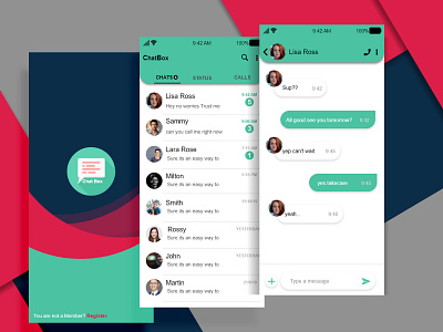 chat box app branding design ui