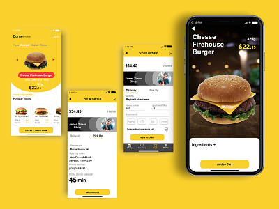 Burgerhouse-MobileApp animation app branding design illustration mobile moblieapp ui vector