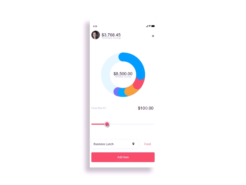 budget app - UI Interaction animation app branding design mobile moblieapp ui