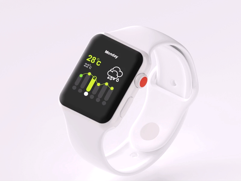Weather Ui Interaction animation app apple branding design smartwatch ui weather app