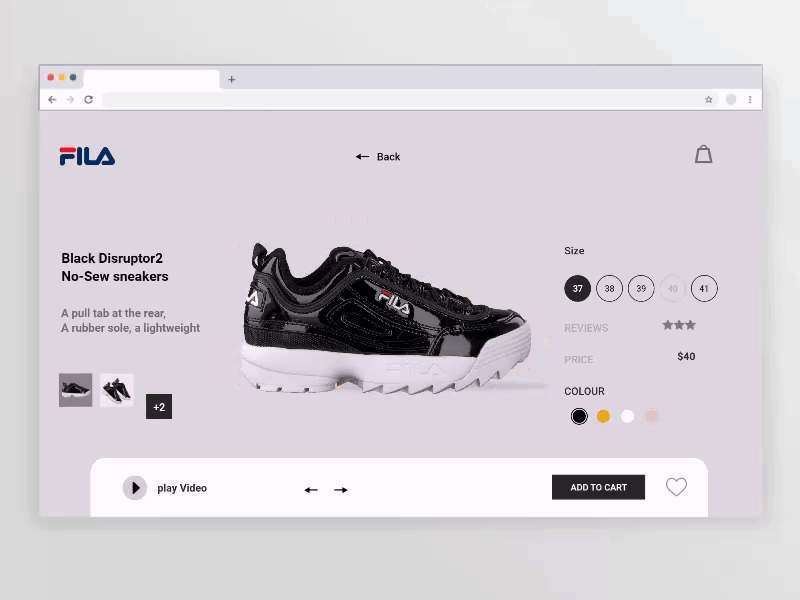 Shoe Website interaction adobe xd aftereffects animation app branding design fila icon shoe design shoewebsite ui web