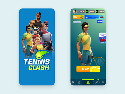 Tennis Clash Redisgn adobe xd app branding dailyui design mobile moblieapp tennisgame ui uidaily uidesign ux