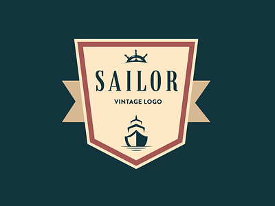 Sailor Vintage Logo branding design illustration logo mascot logo modern logo modern logo design modern vintage logo navy logo sailor logo sailor man logo seaman logo vintage logo vintage logo design