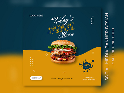 Food Banner Design For Social Media Post banner banner design burger banner facebook food banner food banner design instagram pinterset social media post twitter