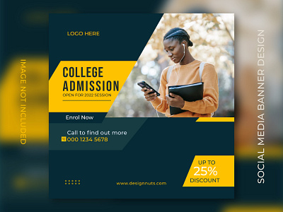 College Admission Social Media Banner Design