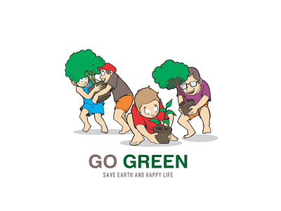 GO GREEN contest cookie design earth flat global warming icon illustration logo logos logotype typography ui ux