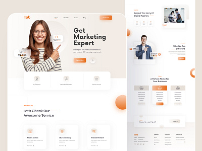 iLab - Digital Marketing Landing Page Deign branding design digital digitalmarketing digitalmarketinglandingpage landing page design minimal modern design socialmediamarketing typography ui webdesign wedesign