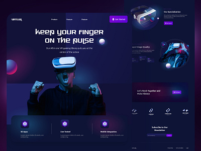 VR Landing page Design design landing landing design landing page landing page design landingpage modern design trending trendy trendy design ui uiux virtual reality vr web design webdesign webiste website website design websites