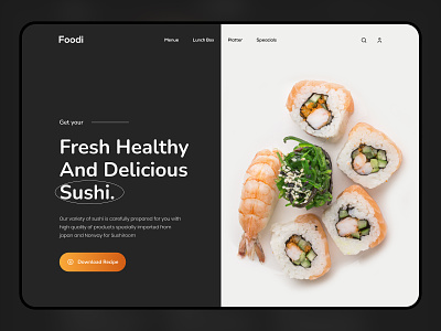Foodi - Sushi Web Design Concept design food foodi foodweb landing page design landingpage minimal modern design sushi sushiwebdesign trendyfoodwebdesign ui uidesigner uiux webdesign websitedesign