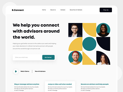 Advice Platform Concept Landing Page